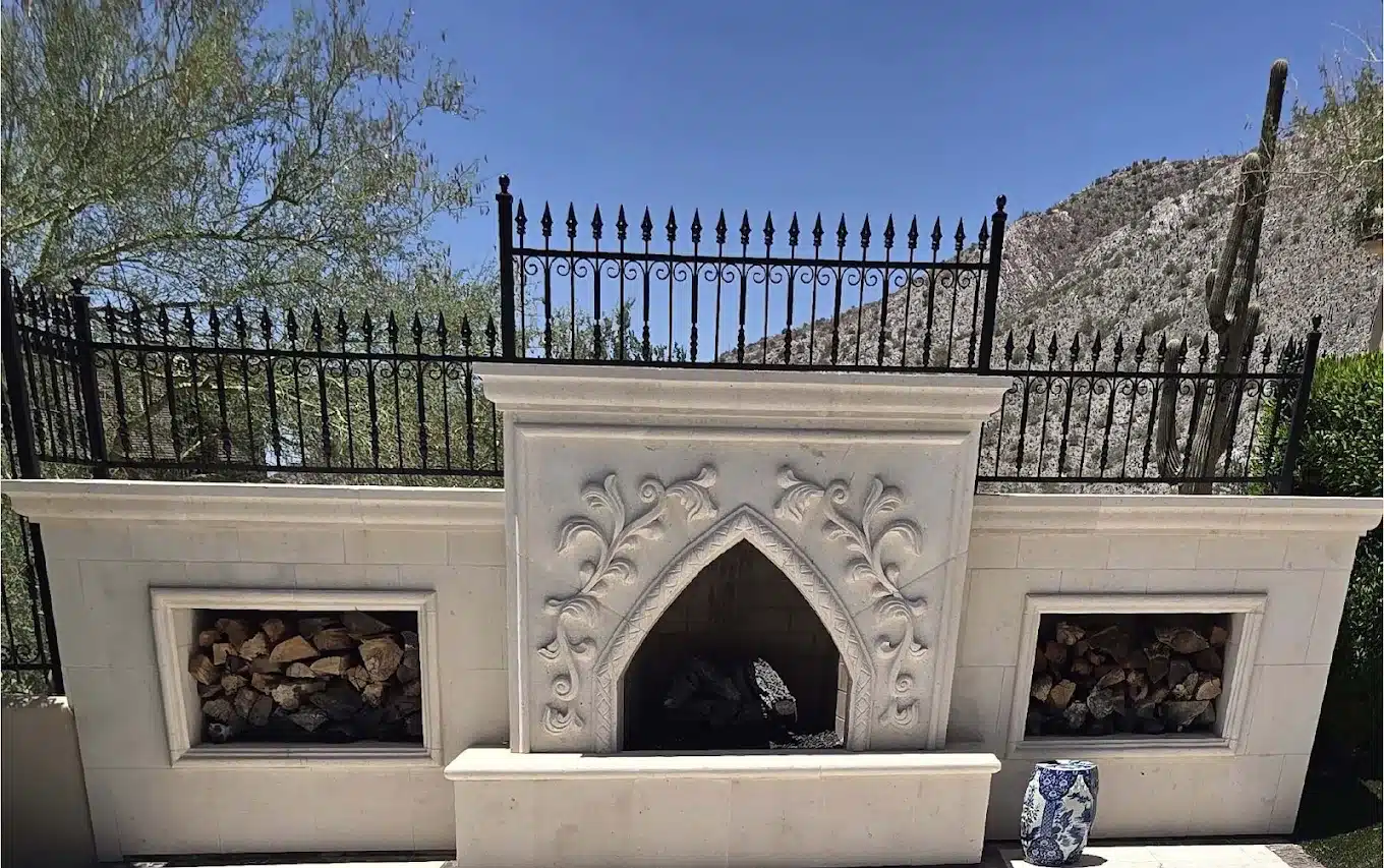 limestone limestone fireplace